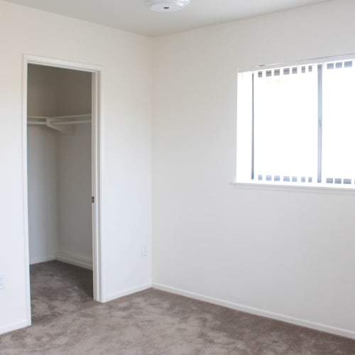 walk-in closets at Miramar Townhomes in San Diego, California