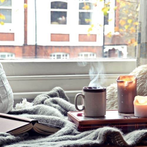 a piping hot coffee at Miramar Townhomes in San Diego, California