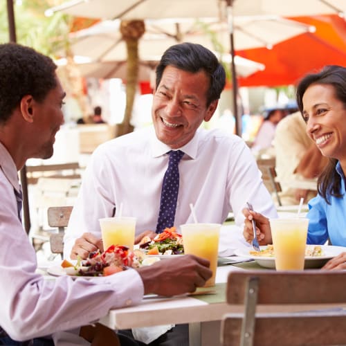 residents out for breakfast at River Place in Lakeside, California