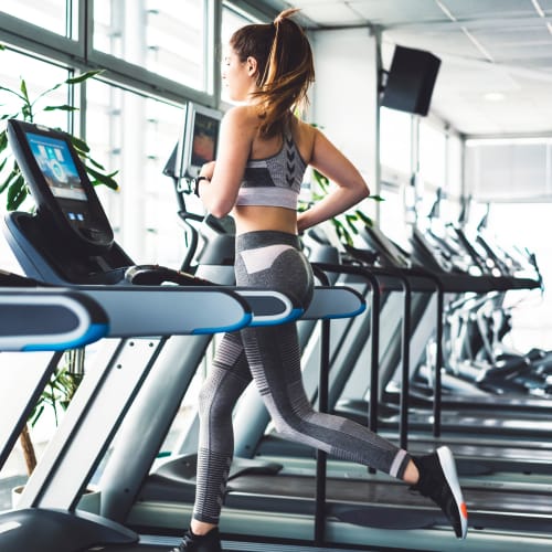 a resident on the treadmill at Edson in Oceanside, California