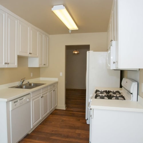 Looking into a kitchen at San Onofre II in San Clemente, California