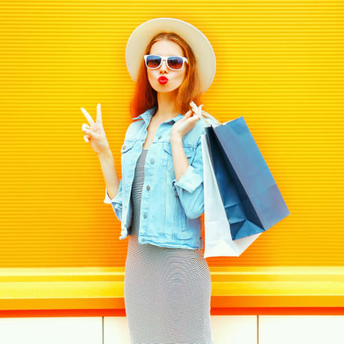 a resident against a yellow wall with a shopping near  Port Lyautey in Virginia Beach, Virginia