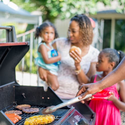 a family enjoying a bbq at Foxville Gardens in Sabillasville, Maryland