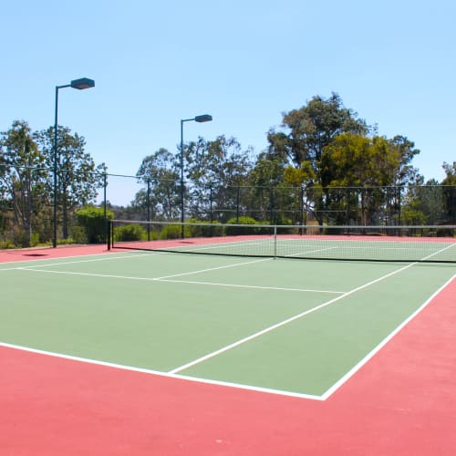 a tennis court at Terrace View Villas in San Diego, California