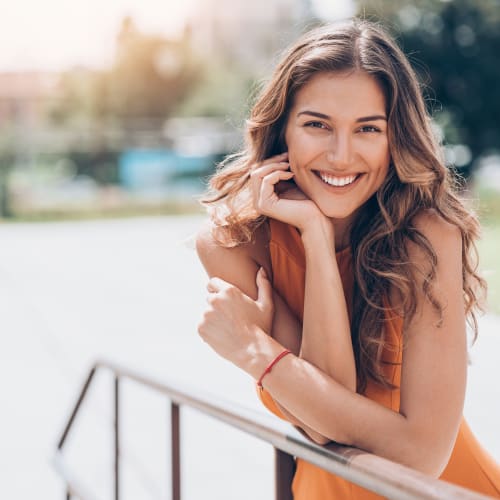 a smiling resident at Terrace View Villas in San Diego, California