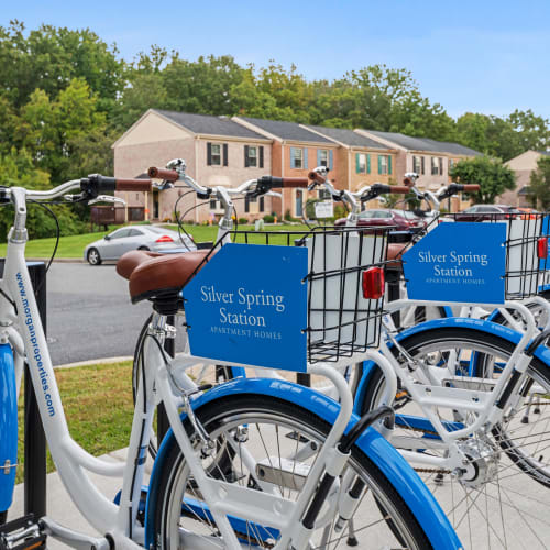 Bike share program at Silver Spring Station Apartment Homes in Baltimore, Maryland