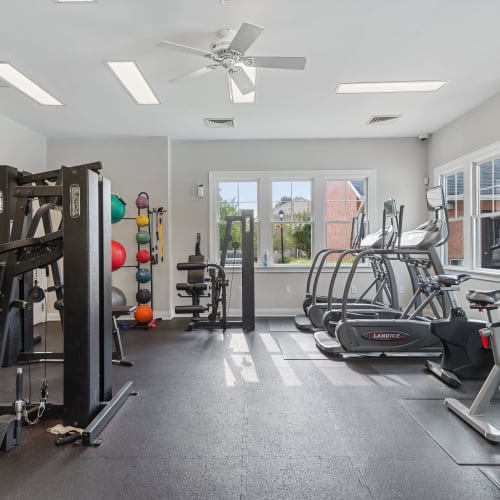 State of the art fitness center at Silver Spring Station Apartment Homes in Baltimore, Maryland