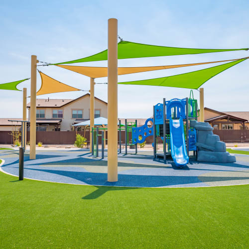 Covered play ground with multiple activities  at Desert Winds in Fallon, Nevada
