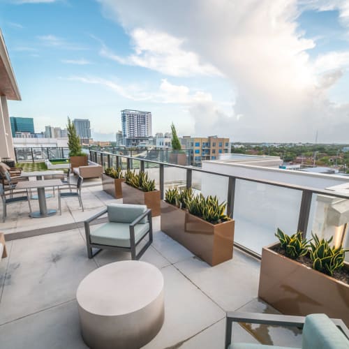 Beautiful rooftop deck with views at Motif in Fort Lauderdale, Florida