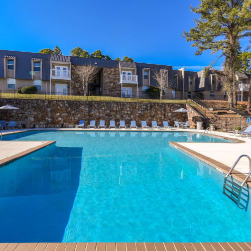 Luxurious swimming pool at Valley Station Apartment Homes in Birmingham, Alabama