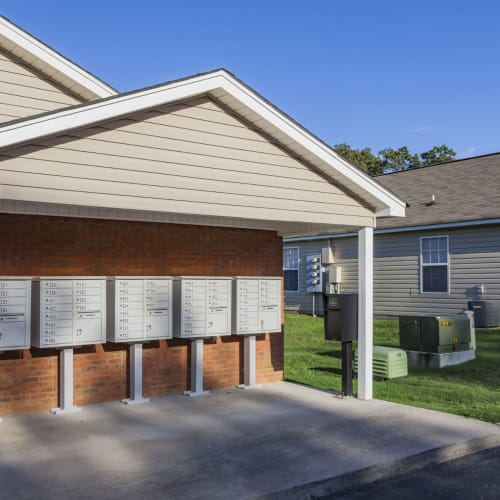 Community mail area at Home Place Apartments in East Ridge, Tennessee