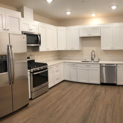 stainless steel kitchen appliances at Farmstead at Lia Lane in Santa Rosa, California