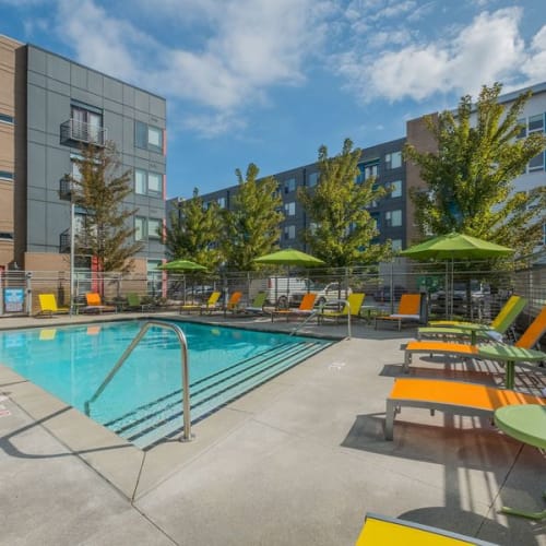 Resort-style pool at Circa Apartments in Indianapolis, Indiana