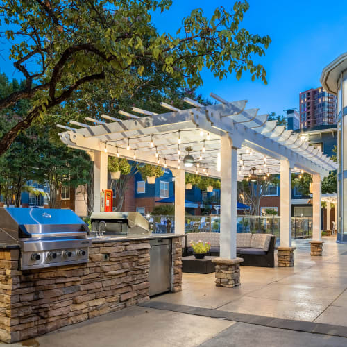 Outdoor lounge at Marquis on Gaston in Dallas, Texas