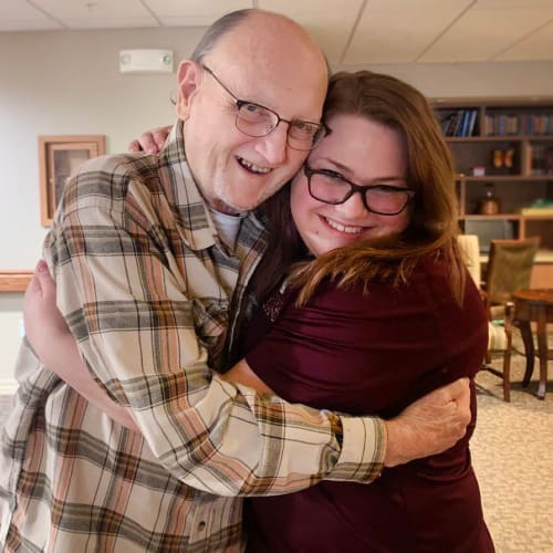 Residents attend WSU game at The Oxford Grand Assisted Living & Memory Care in Wichita, Kansas