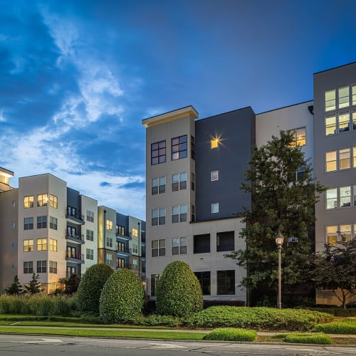 Exterior at sunset of Marq Eight in Atlanta, Georgia