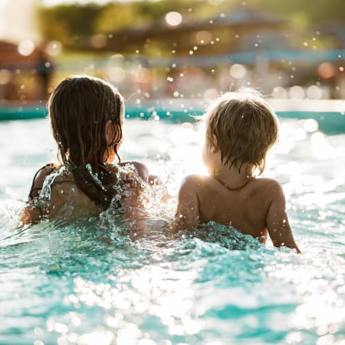 Kids playing in a pool at The Meridian North, Indianapolis, Indiana