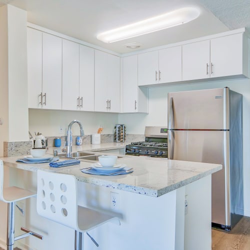 View a virtual tour of a two bedroom apartment at Villa Vicente in Los Angeles, California