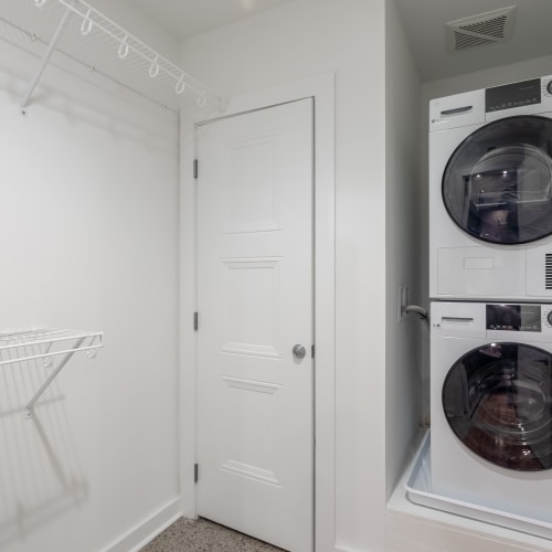 Walk-in closet with laundry at Mutual on Main in Richmond, Virginia