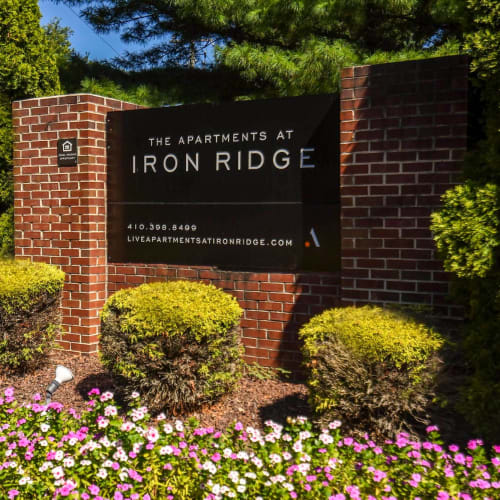 Outdoor sign at Iron Ridge in Elkton, Maryland