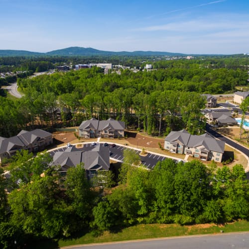 Aerial view of Bradley Park Apartments in Cumming, Georgia