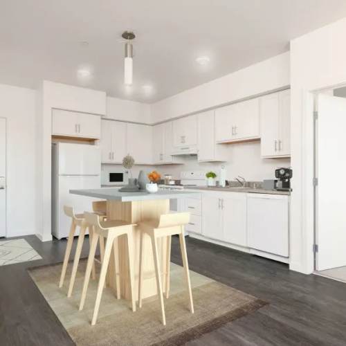 Dining table at 353 Main Street Family Apartments in Redwood City, California