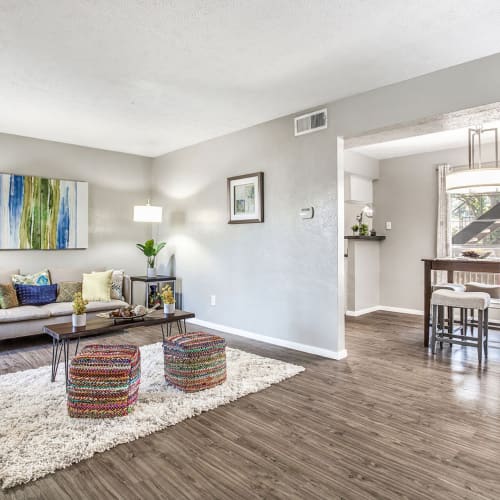 Living room at Estancia Estates in Dallas, Texas