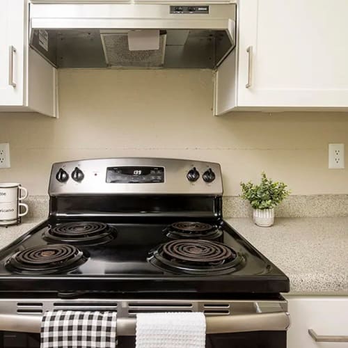 Oven in a kitchen at Americana Apartments in Rohnert Park, California