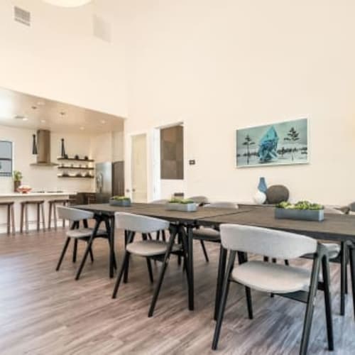 Modern clubhouse at Hub Apartments in Folsom, California