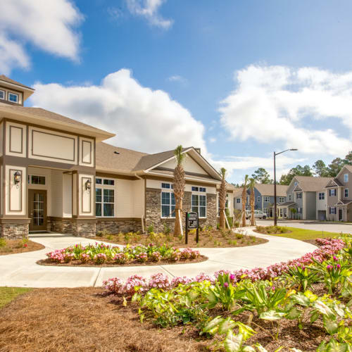 Exterior of the leasing office at Cottages at Emerald Cove in Savannah, Georgia