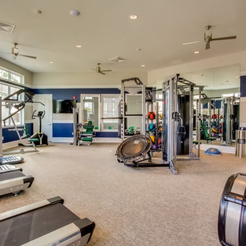 Interior of the fitness center at Cottages at Emerald Cove in Savannah, Georgia