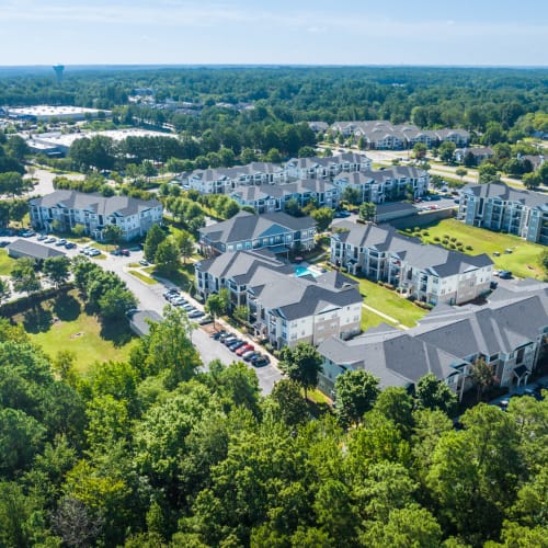 Aerial view of North Hills at Town Center in Raleigh, North Carolina