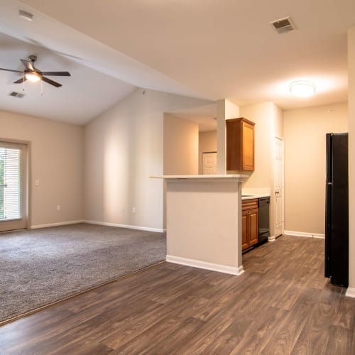 Open living space with ample natural light at Houston Lake Apartments in Kathleen, Georgia