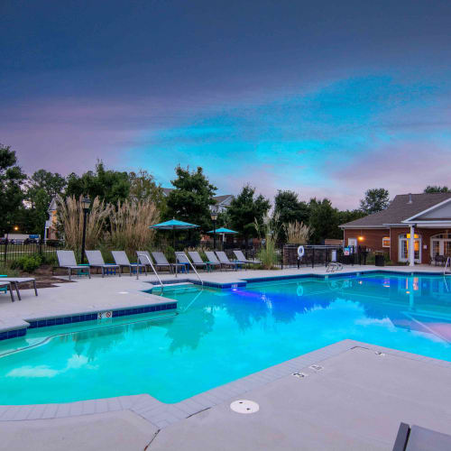 Swimming pool with cool colors at River Forest in Chester, Virginia