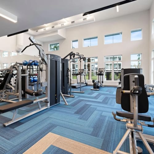Fitness center area at Evergreen 9 Mile in Pensacola, Florida
