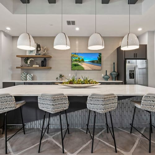 Bar seating in the clubhouse kitchen at Integra Trails in Cocoa, Florida