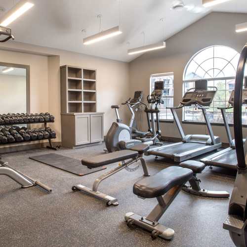 Fitness center at GrandView @ Flatirons in Louisville, Colorado