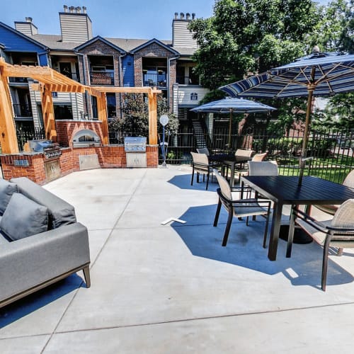 Outside lounge area at GrandView @ Flatirons in Louisville, Colorado