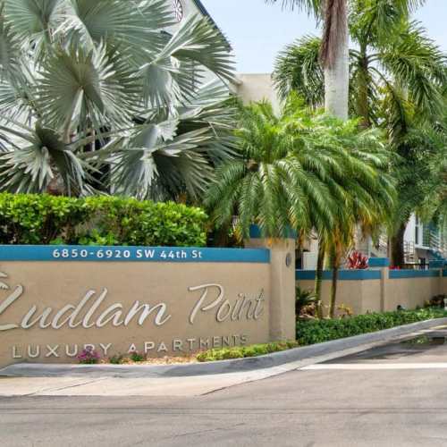 Sign-board at Ludlam Point in Miami, Florida