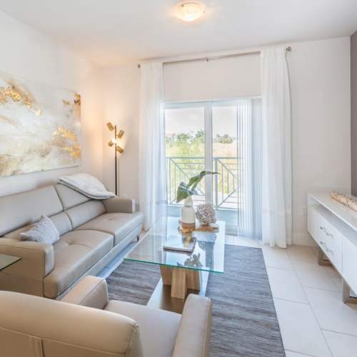 Comfortable living space at The Olivia in Homestead, Florida