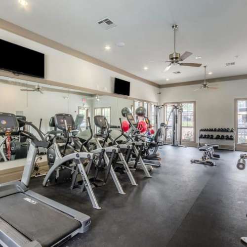 Fitness center at Urban House in Dallas, Texas