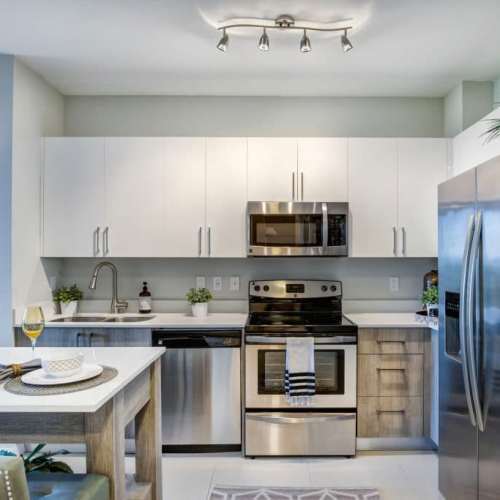 Fully equipped kitchen at Club Prado in West Miami, Florida