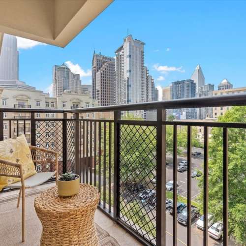 A view of the community from the balcony at The Kensington in Charlotte, North Carolina