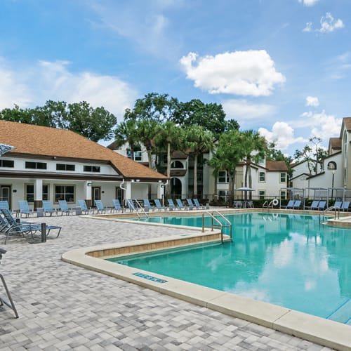 High-end swimming pool at Emerald Grove in Orlando, Florida, 