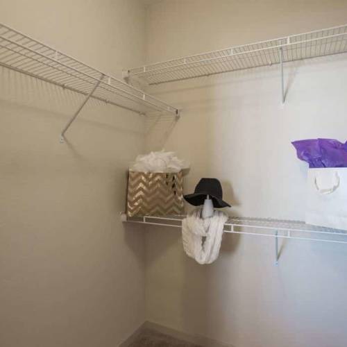 Walk in closet area at Elevation @ County Line Station in Englewood, Colorado