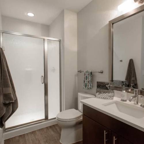 Bathroom with a shower at LoHi Gold in Denver, Colorado