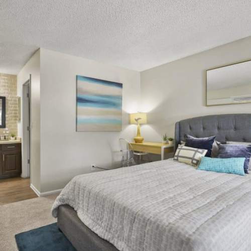 Well-lit and spacious bedroom at Walker Landing in Aurora, Colorado, 