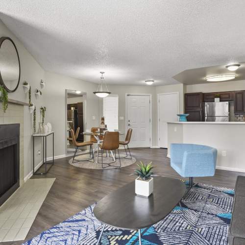 Open-concept living spaces at Walker Landing in Aurora, Colorado, 