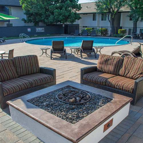 Fire-pit seating at The Meridian Apartment Homes in Walnut Creek, California