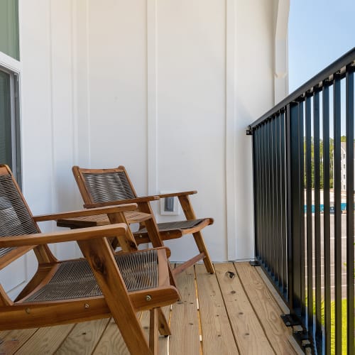Private deck in a model home at The Station at Fleming Island in Fleming Island, Florida